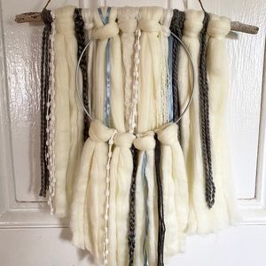 Handmade Macrame :: Driftwood Silver Rings Blue